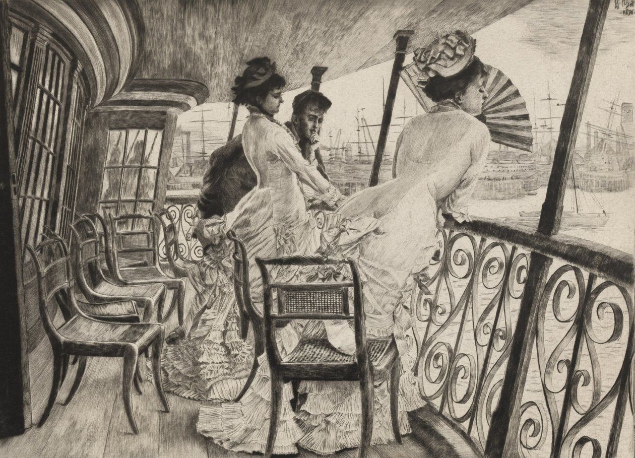 Galleriet til H.M.S. Calcutta (Souvenir of a Ball on Shipboard) av James Jacques Joseph Tissot