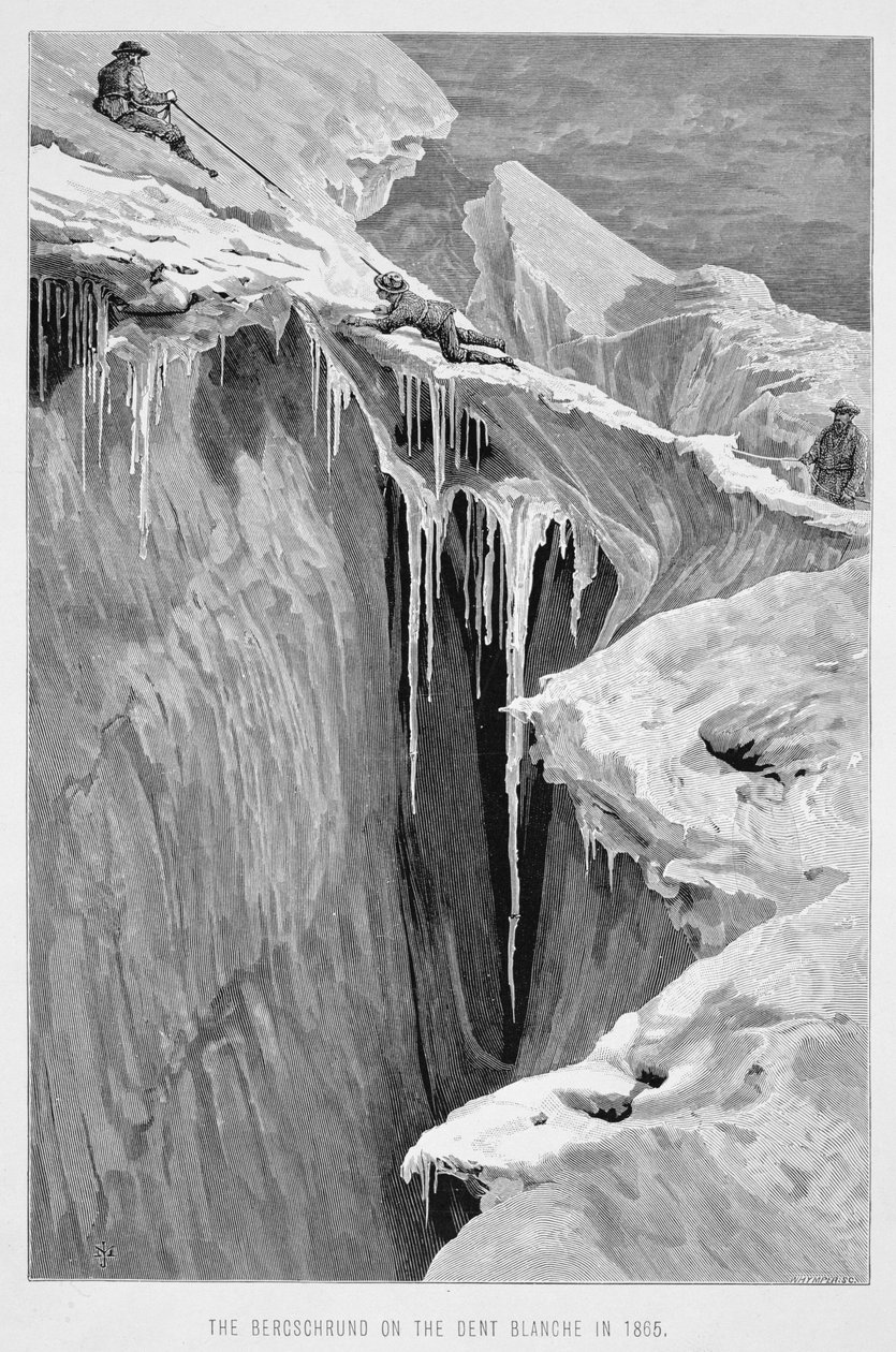 The Bergschrund on the Dent Blanche i 1865, fra 