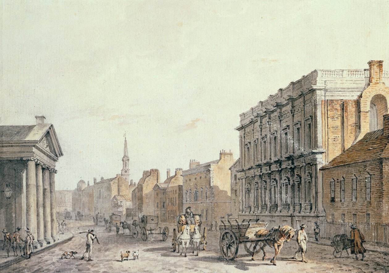 Utsikt over Whitehall, med utsikt mot Charing Cross, 1790 av James Miller