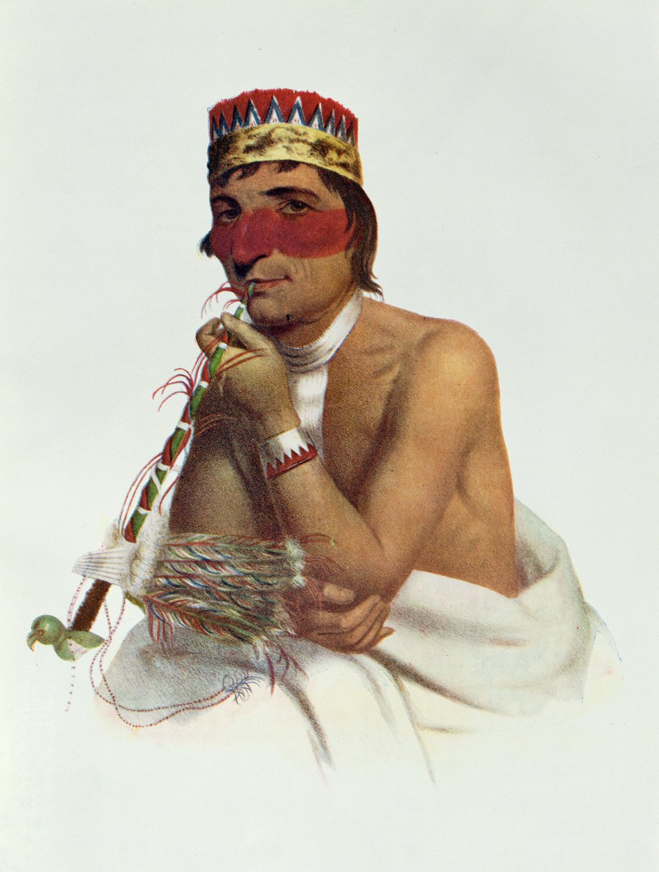 Wa-Em-Boesh-Kaa, en Chippeway-sjef fra Sandy Lake, 1826, illustrasjon fra 