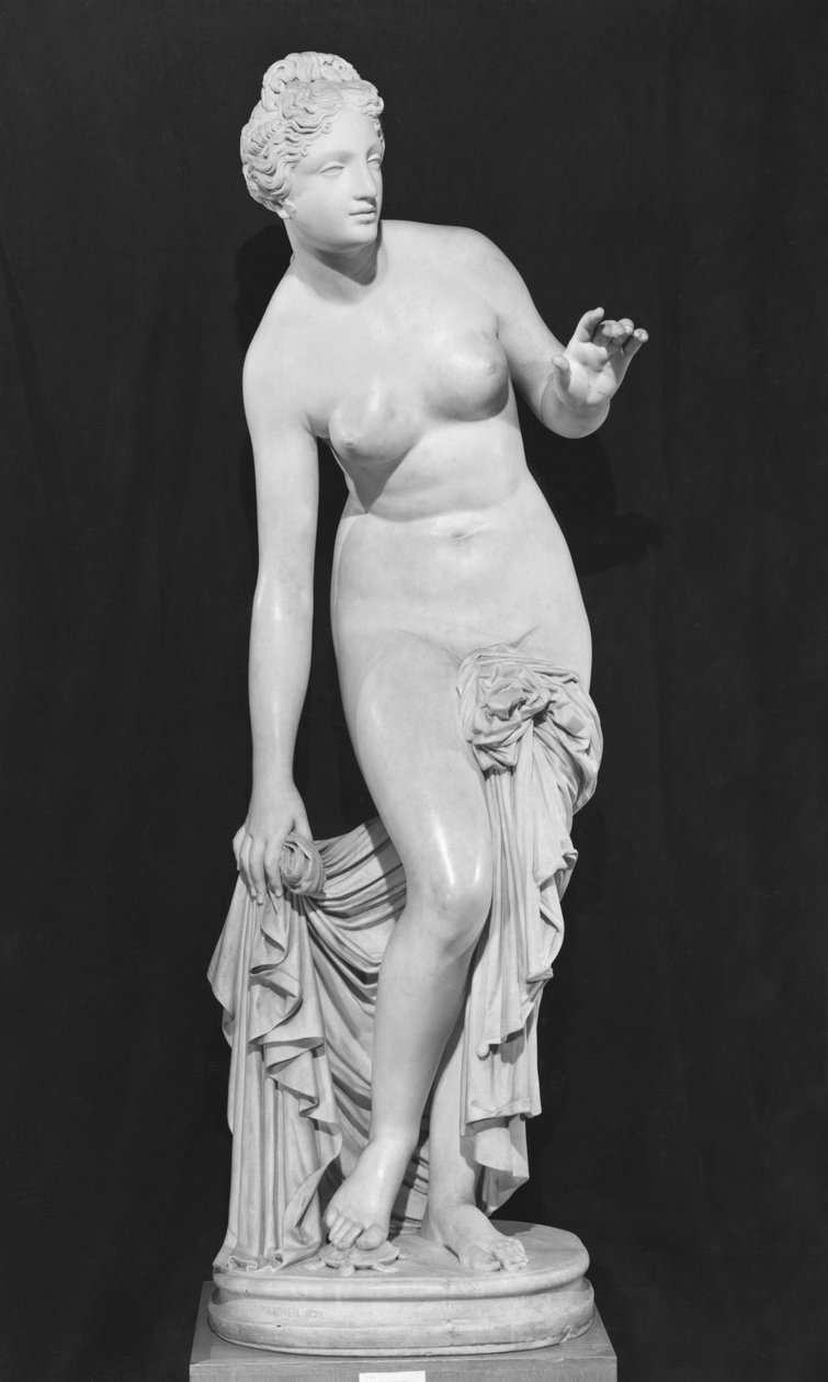 Venus, også kjent som Venus overrasket i badekaret hennes, 1829 (marmor) av James Pradier