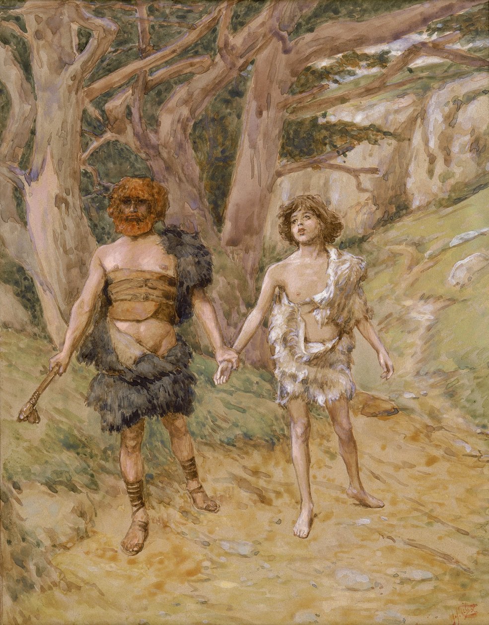 Kain leder Abel til døden av James Jacques Joseph Tissot