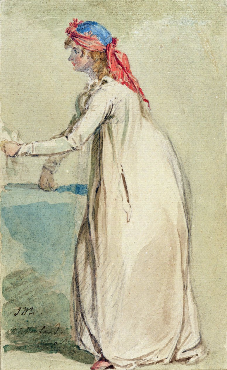 Mrs Morlands portrett, ca. 1800-04 (wc over blyant på papir) av James Ward