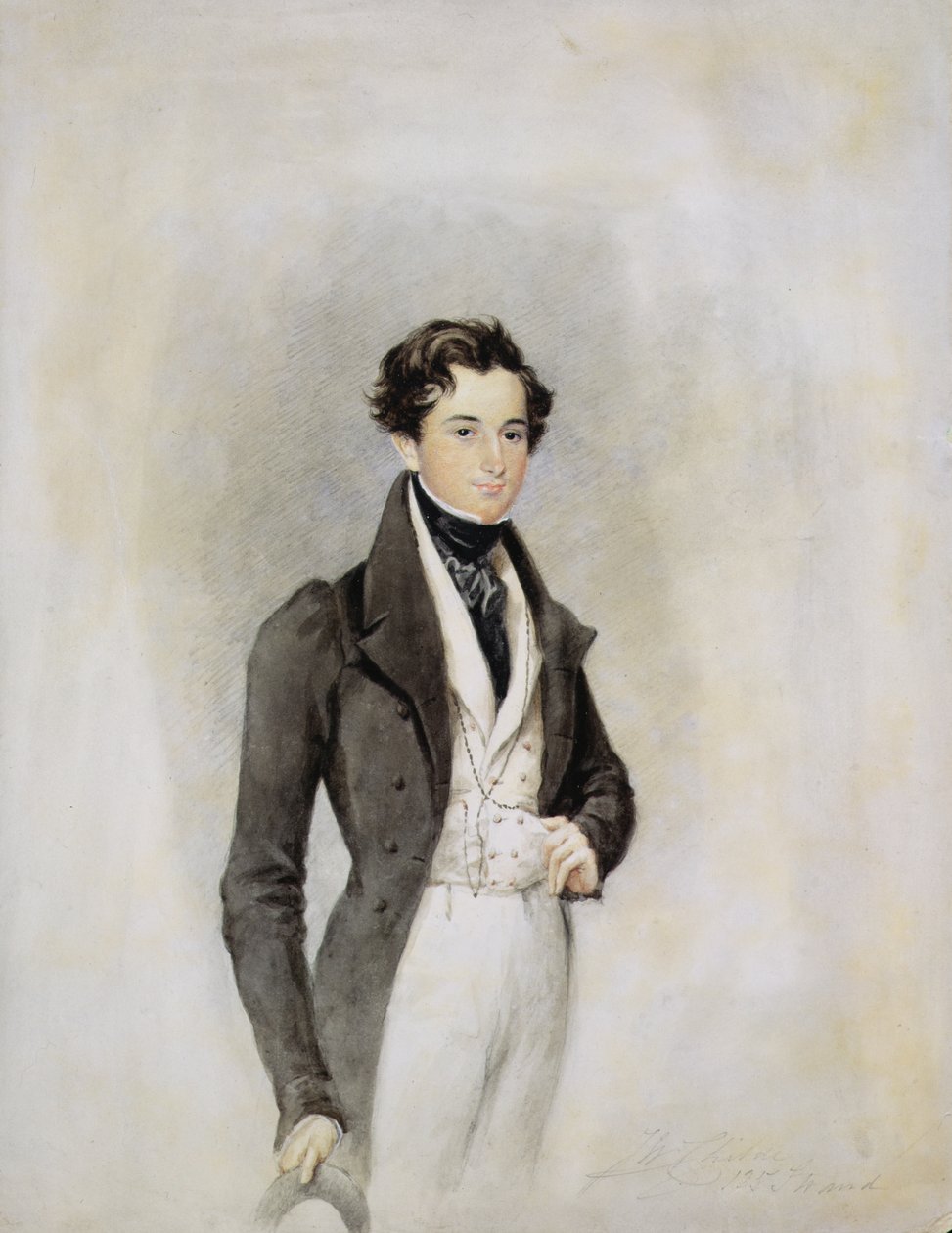 Portrait of an Elegant Gentleman, ca. 1825 (wc på papir) av James Warren Childe