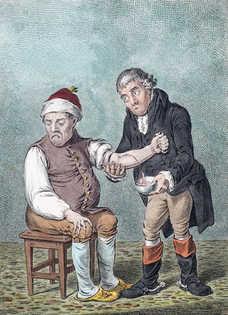 Blodutslipp. Blodutslipp. (skrive ut) av James (after) Gillray