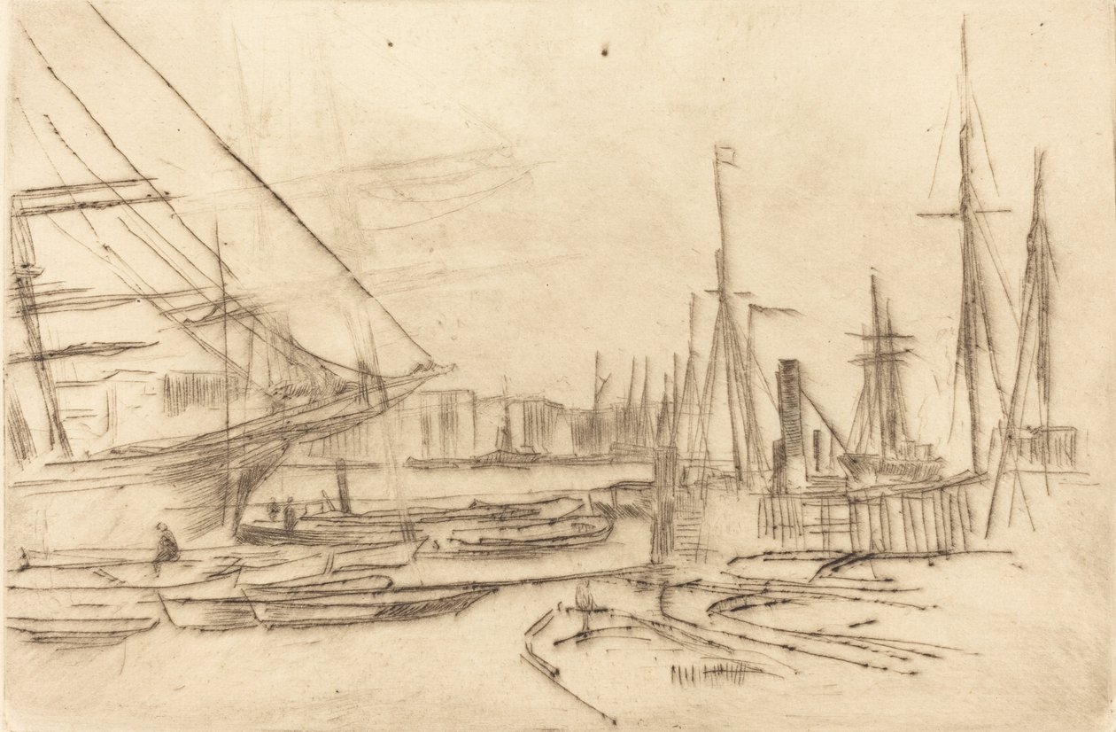 En skisse fra Billingsgate, 1878. av James Abbott McNeill Whistler