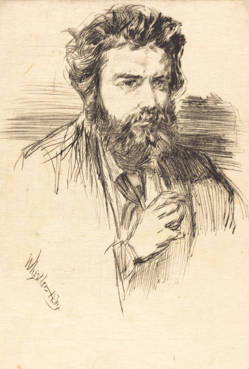 Astruc, en litterær mann, 1859. av James Abbott McNeill Whistler