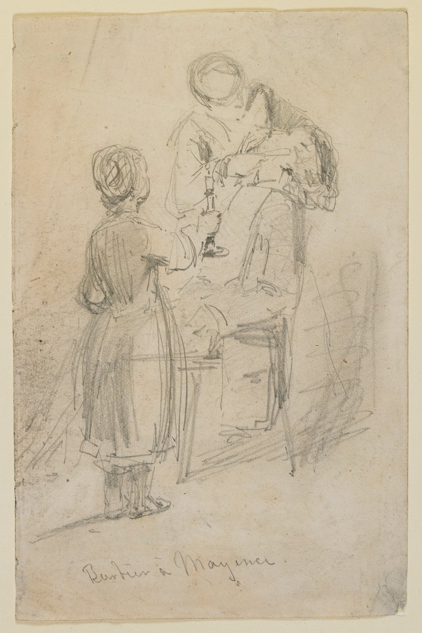 Frisør i Mainz, 1858. av James Abbott McNeill Whistler