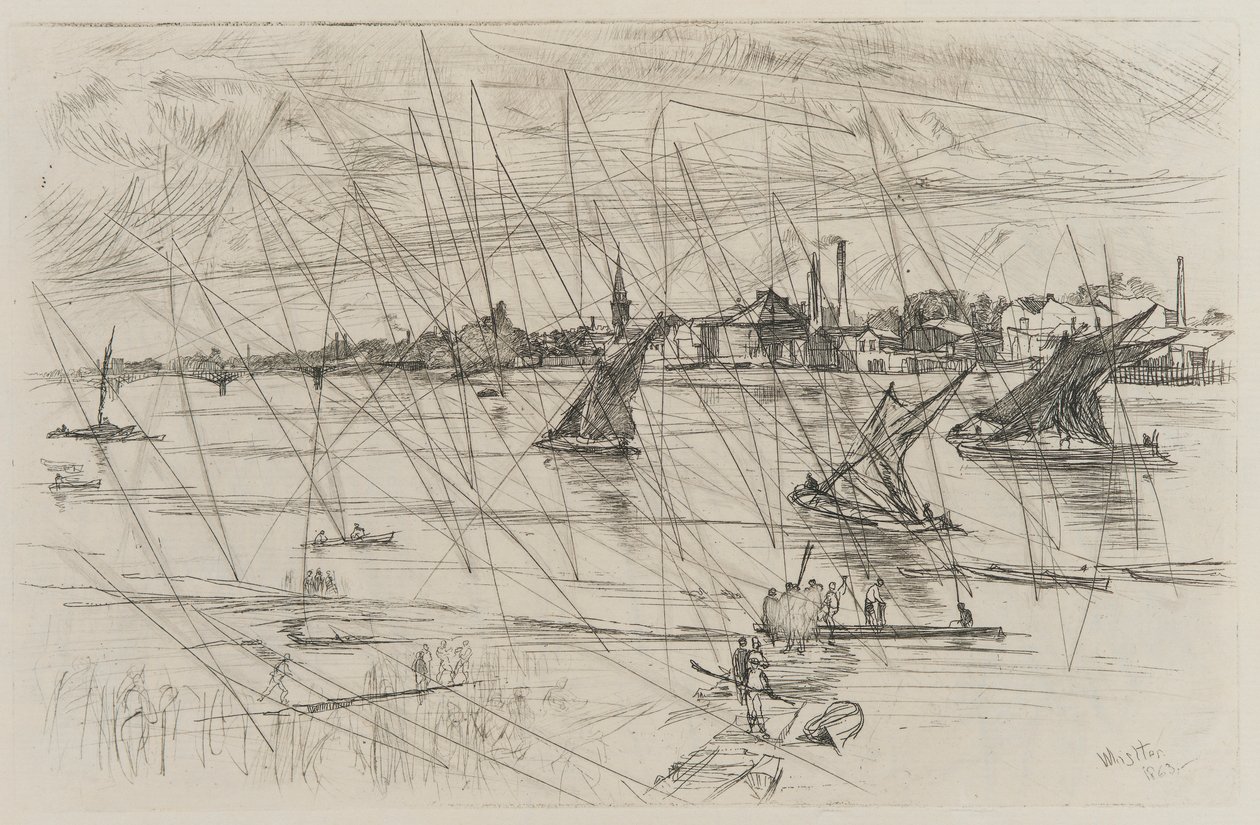 Battersea Reach, 1863. av James Abbott McNeill Whistler