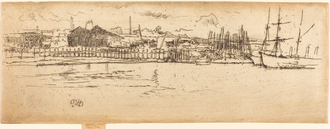 Dry-Dock, Southampton, 1887. av James Abbott McNeill Whistler