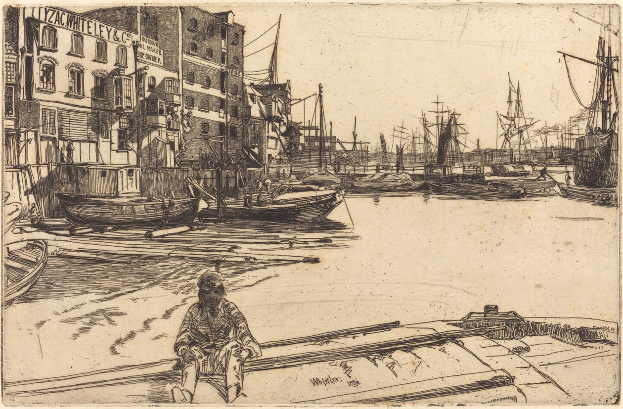 Eagle Wharf, 1859. av James Abbott McNeill Whistler