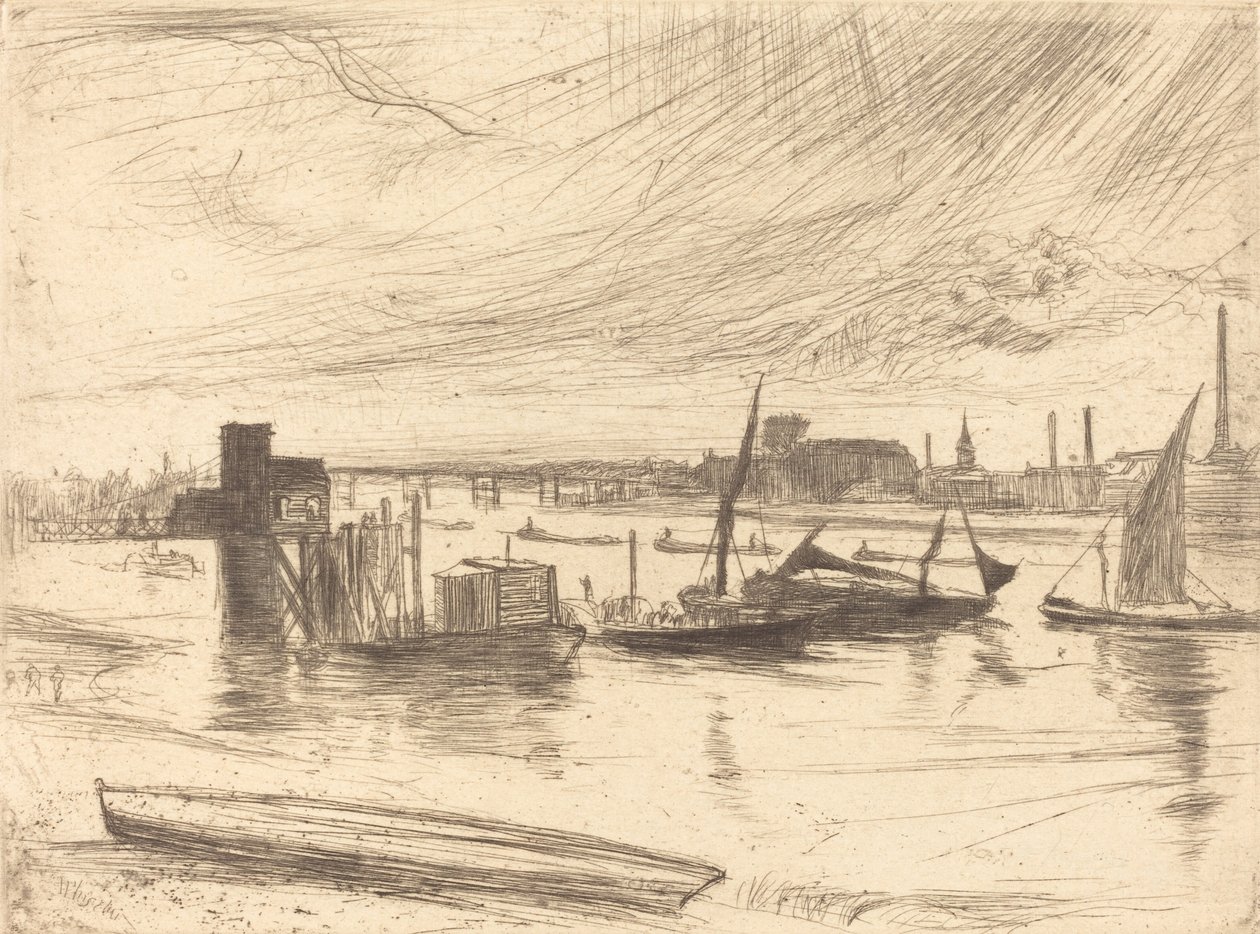 Tidlig morgen, Battersea, 1861. av James Abbott McNeill Whistler