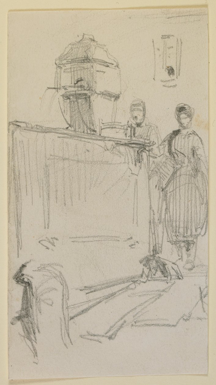 Figurer ved en fontene, 1858. av James Abbott McNeill Whistler