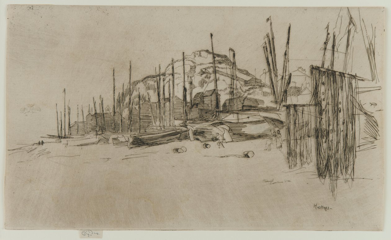 Fiskebåter, Hastings, 1877. av James Abbott McNeill Whistler