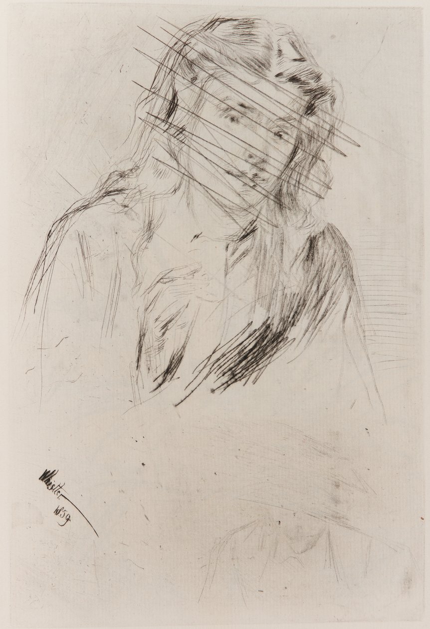 Fumettes bøyde hode, 1859. av James Abbott McNeill Whistler
