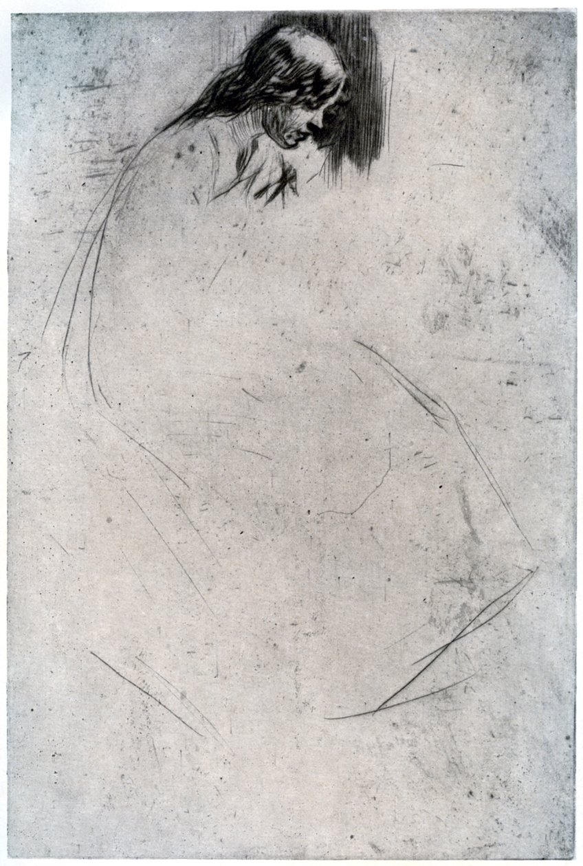 Fumettes Bent Head, c1859 1904. av James Abbott McNeill Whistler