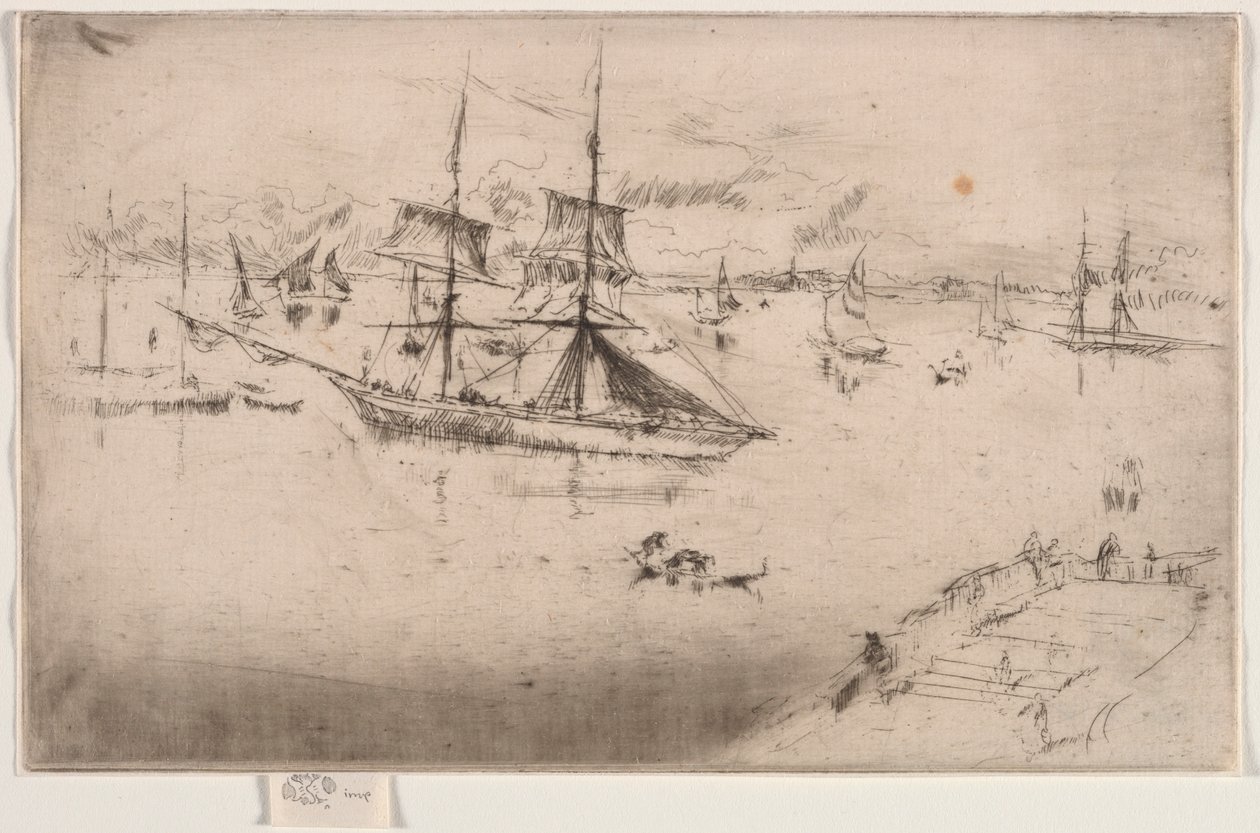 Lagune: Middag, 1886. av James Abbott McNeill Whistler