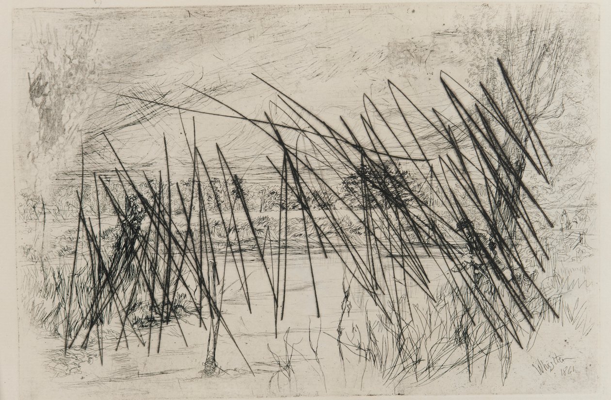 Landskap med en fisker, 1861. av James Abbott McNeill Whistler