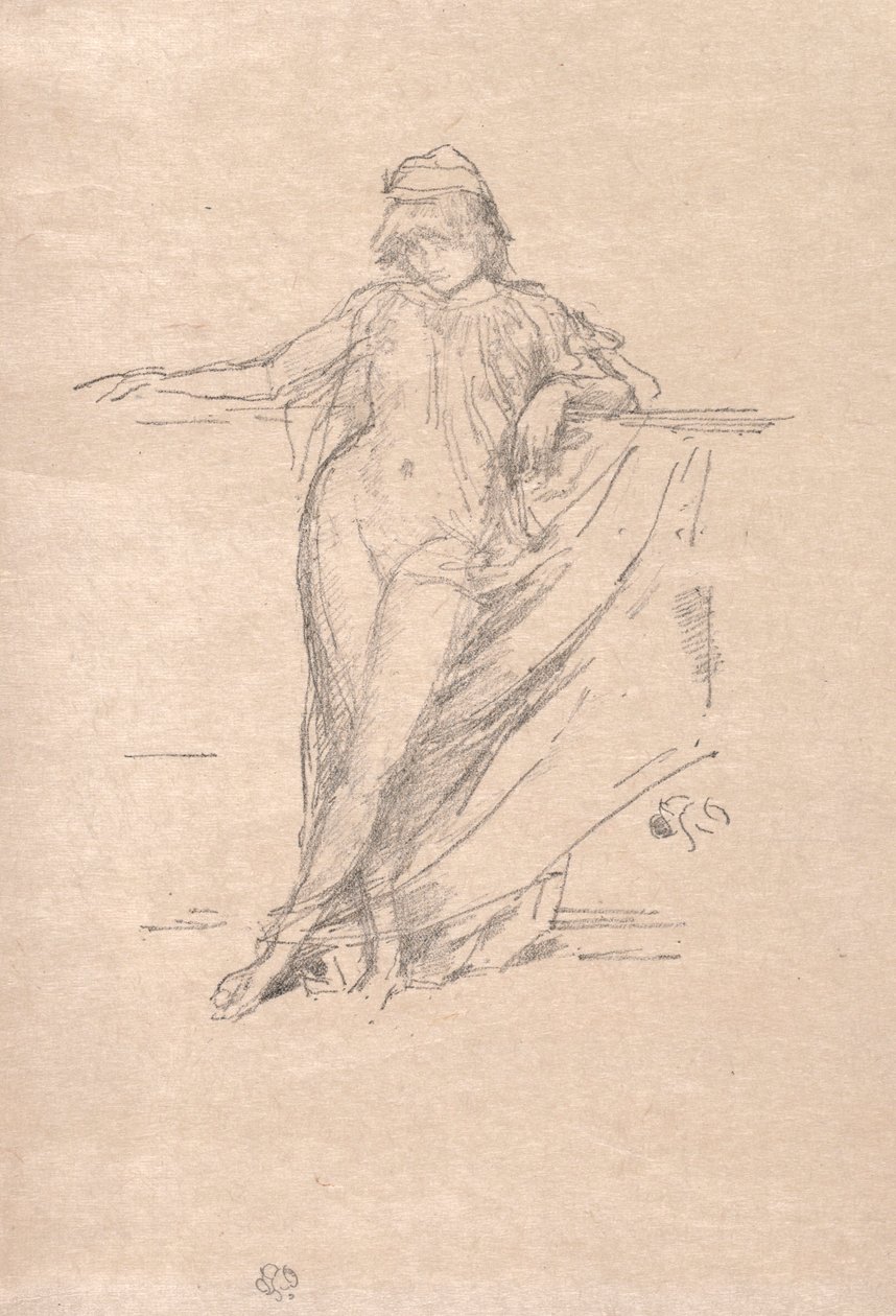 Liten drapert figur som lener seg, 1894. av James Abbott McNeill Whistler