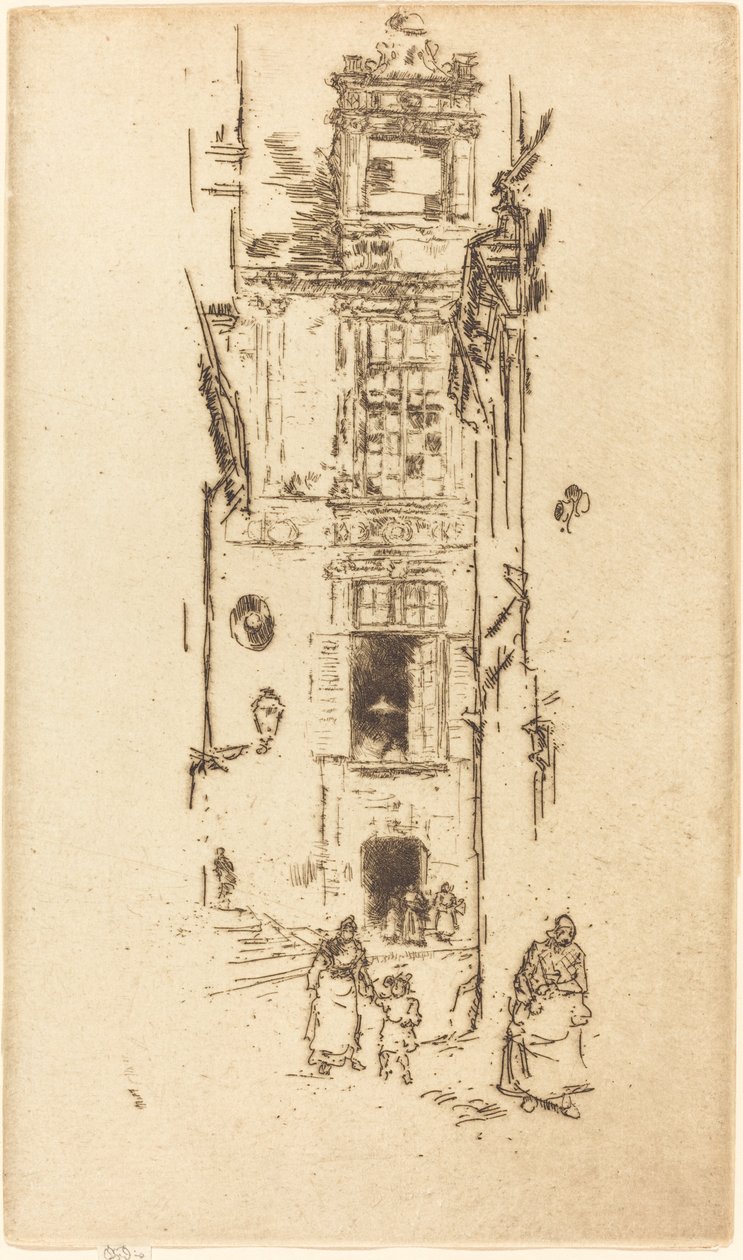 Rådhuset, Loches, 1888. av James Abbott McNeill Whistler
