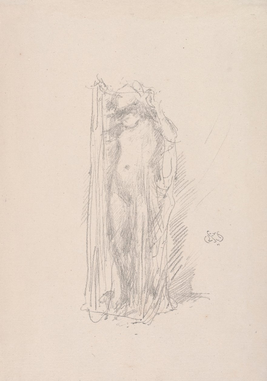 Modelldrapering, 1890. av James Abbott McNeill Whistler
