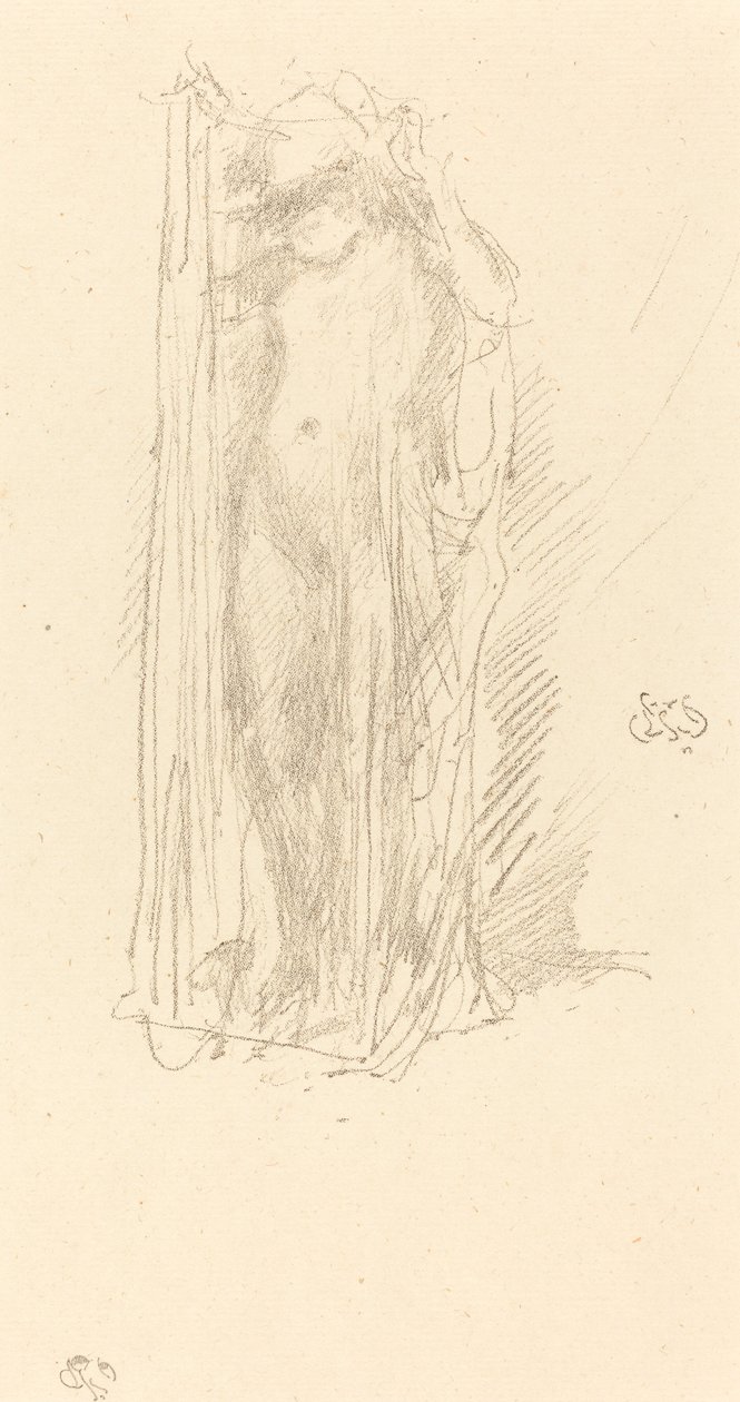 Modelldrapering, ca. 1889. av James Abbott McNeill Whistler