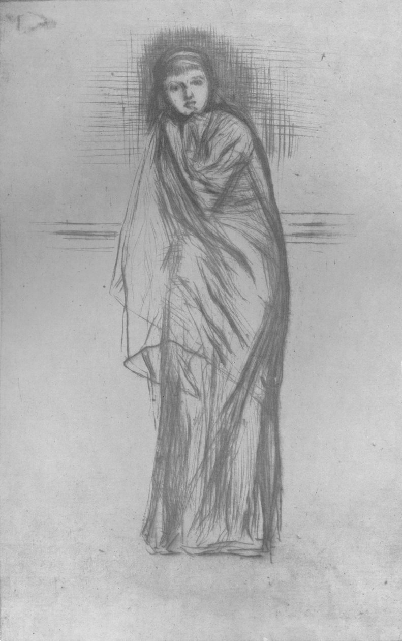 Model Resting, 1870, 1904 av James Abbott McNeill Whistler