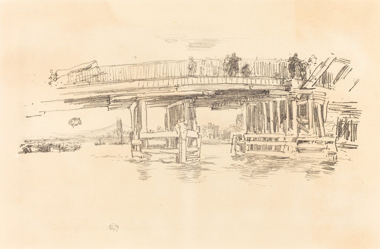 Old Battersea Bridge, 18791887. av James Abbott McNeill Whistler