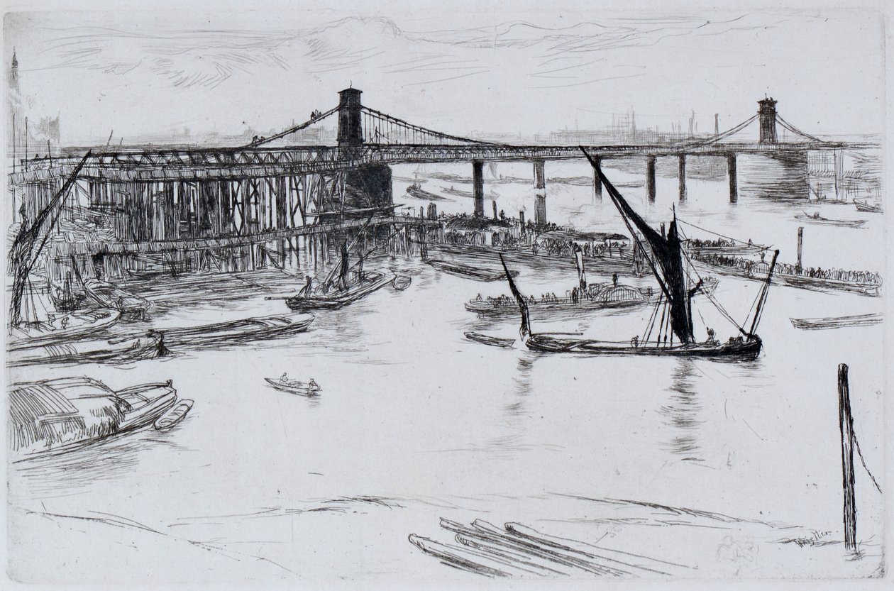 Old Hungerford Bridge av James Abbott McNeill Whistler