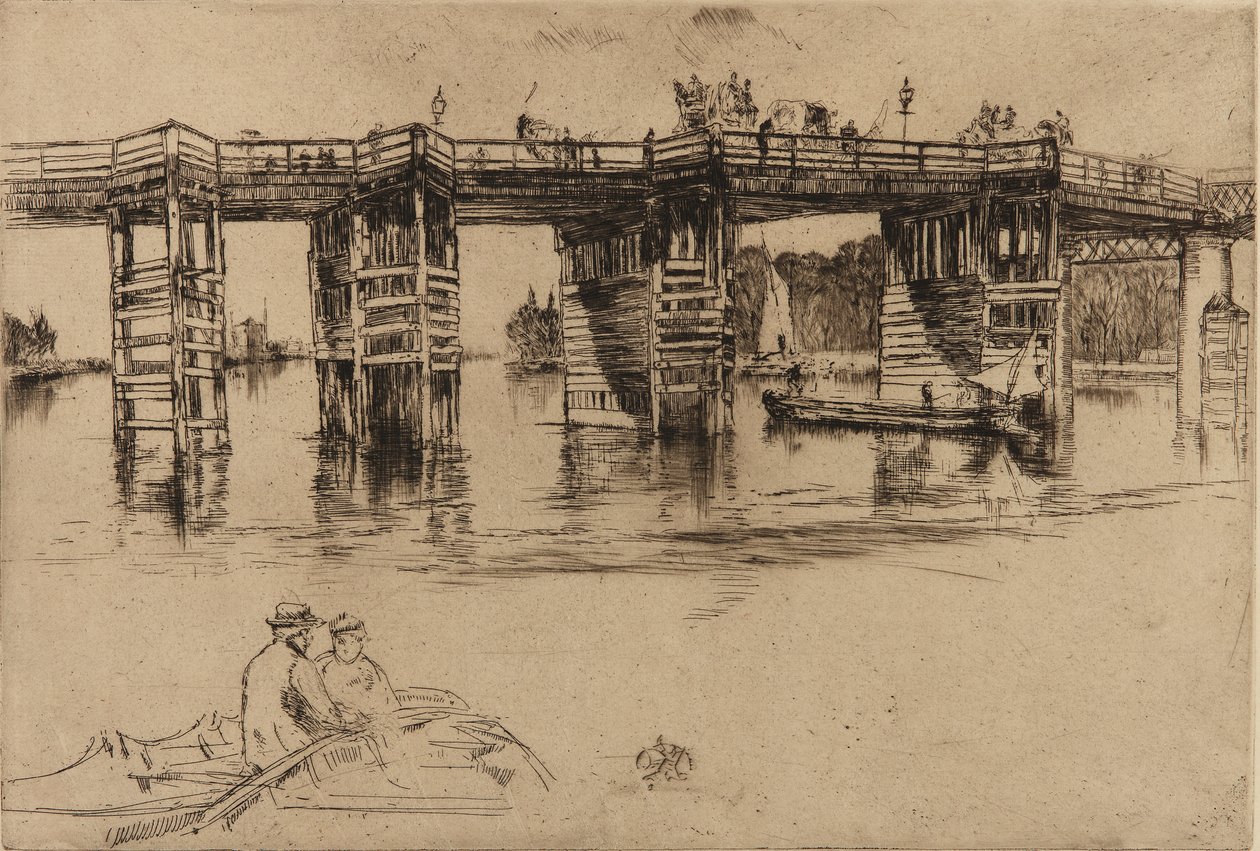 Old Putney Bridge, 1879. av James Abbott McNeill Whistler