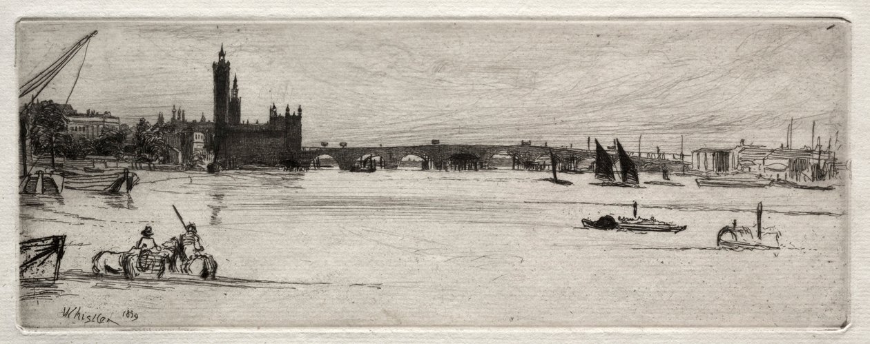 Old Westminster Bridge, 1871. av James Abbott McNeill Whistler
