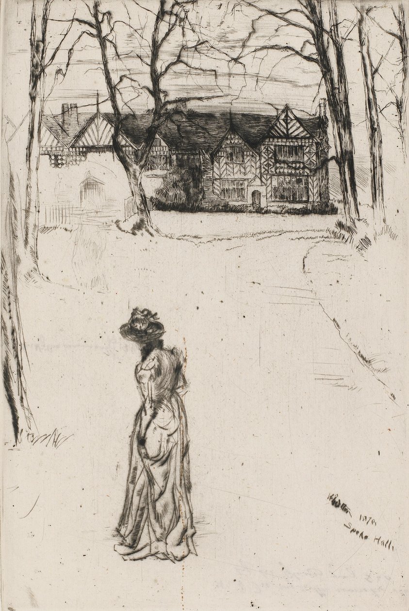 Speke Hall: The Avenue, 1870. av James Abbott McNeill Whistler