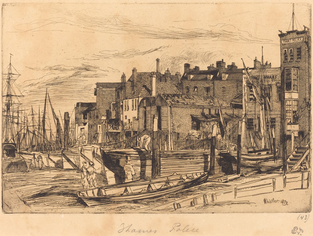 Thames Police, 1859. av James Abbott McNeill Whistler