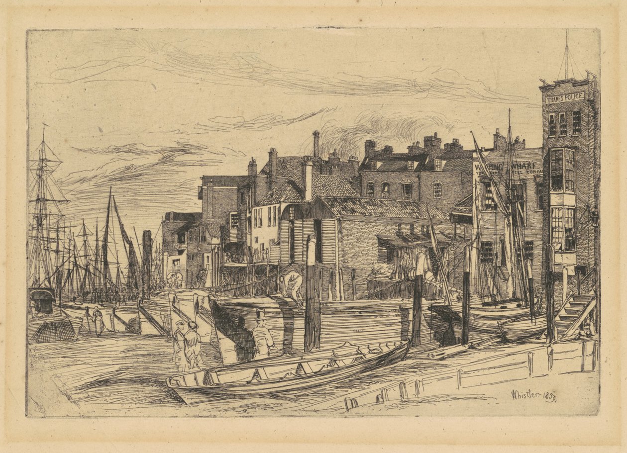 Thames Police, 1859. av James Abbott McNeill Whistler