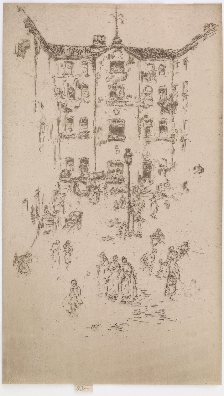 Gårdsplassen, Brussel, 1887. av James Abbott McNeill Whistler
