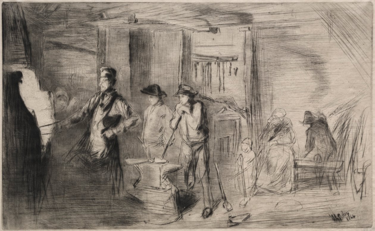 The Forge, 1866. av James Abbott McNeill Whistler