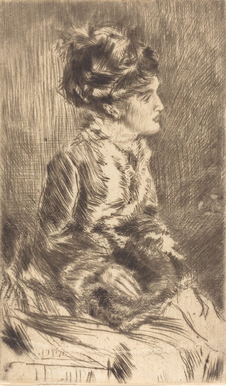 The Muff, ca. 1873. av James Abbott McNeill Whistler