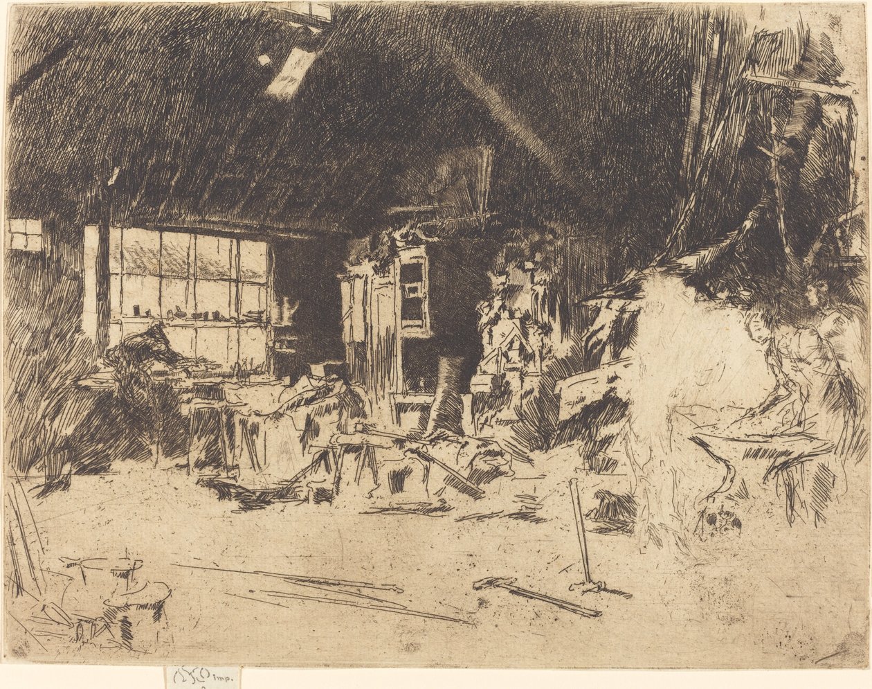 The Smithy, ca. 1880. av James Abbott McNeill Whistler