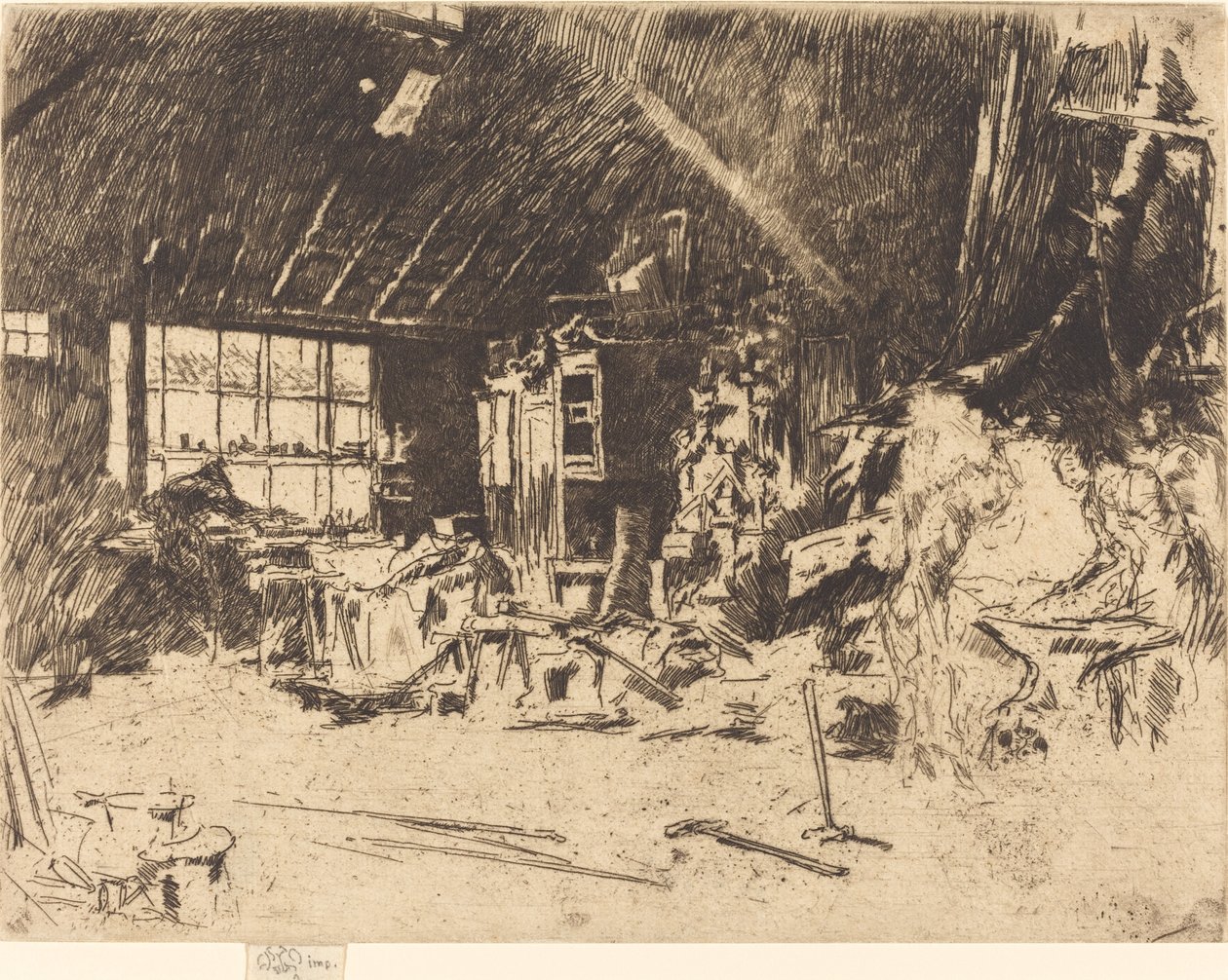 The Smithy, ca. 1880. av James Abbott McNeill Whistler