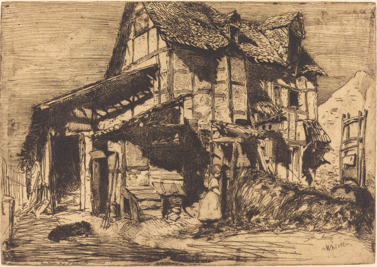 Den usikre leiegården, 1858. av James Abbott McNeill Whistler