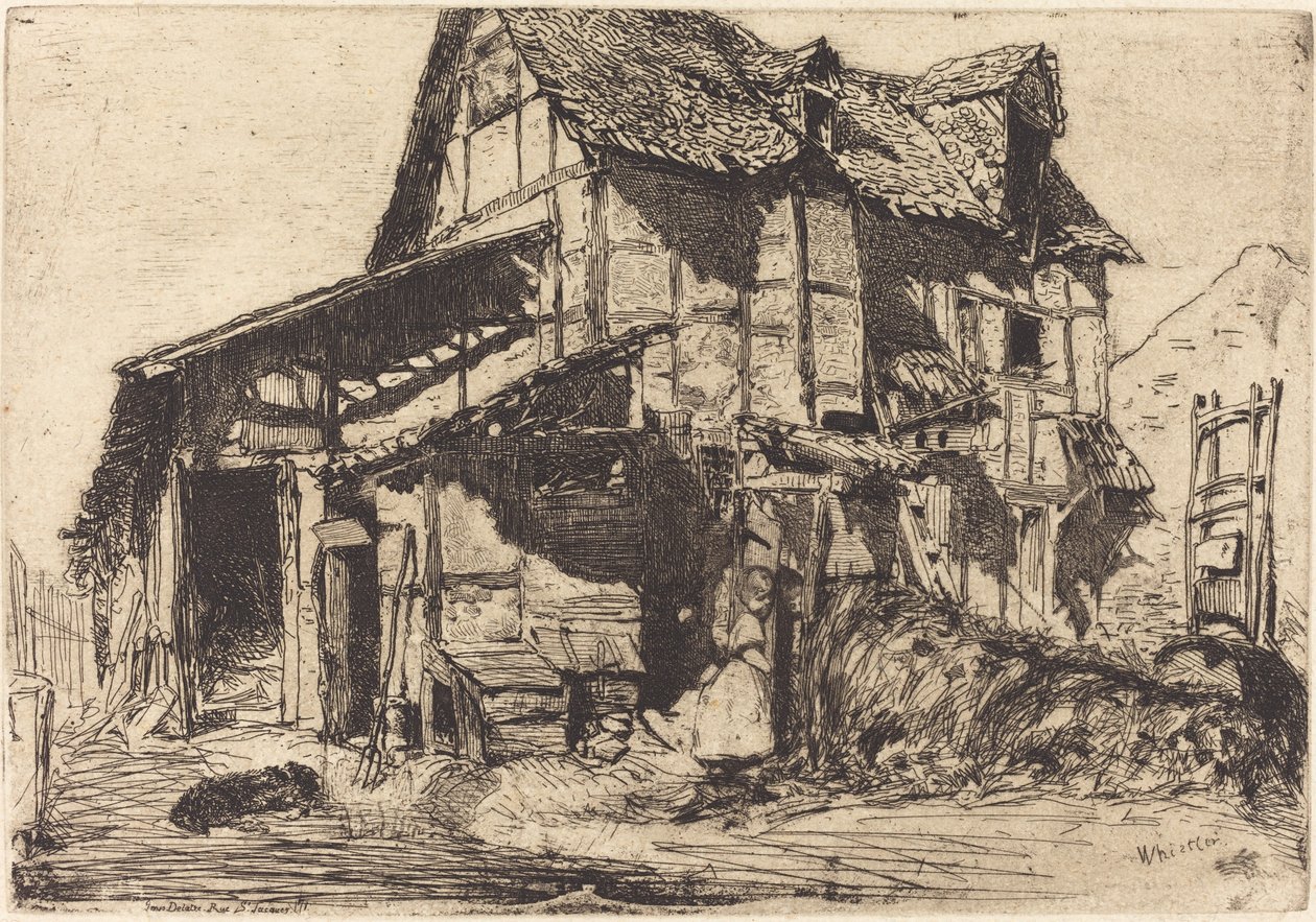 Den usikre leiegården, 1858. av James Abbott McNeill Whistler