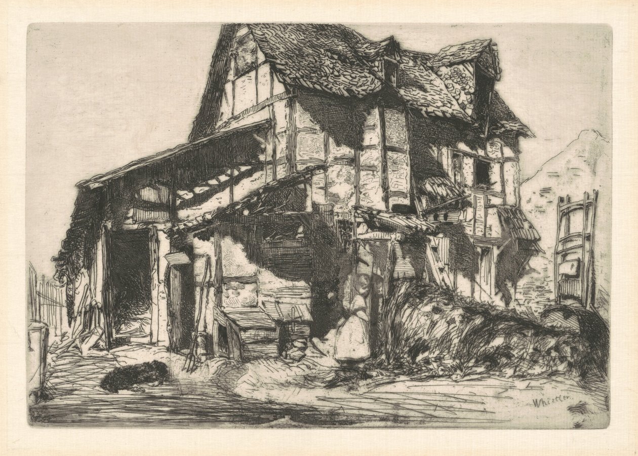 Den usikre leiegården, 1858. av James Abbott McNeill Whistler