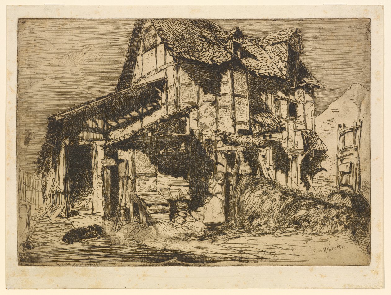 Den usikre leiegården, 1858. av James Abbott McNeill Whistler