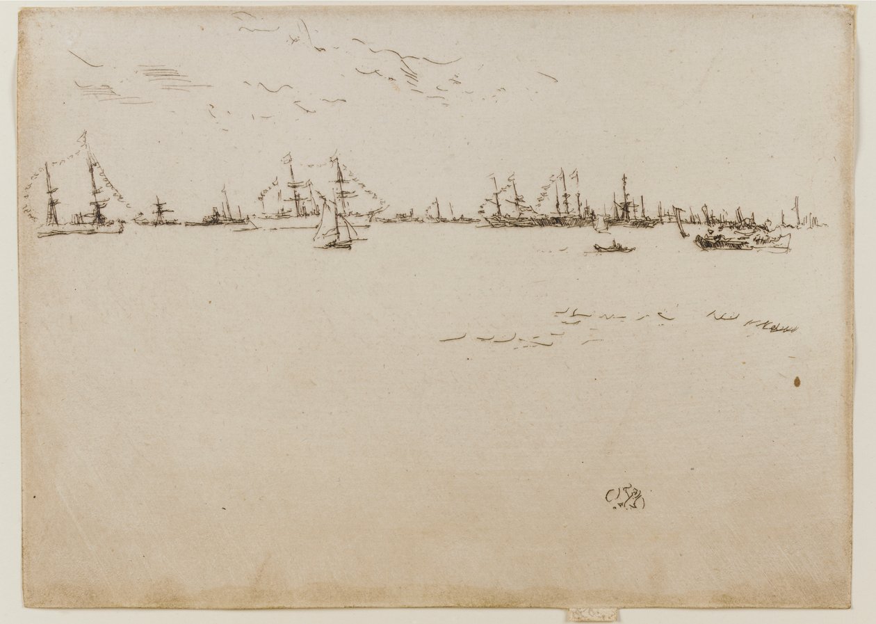 Troppskip, 1887. av James Abbott McNeill Whistler