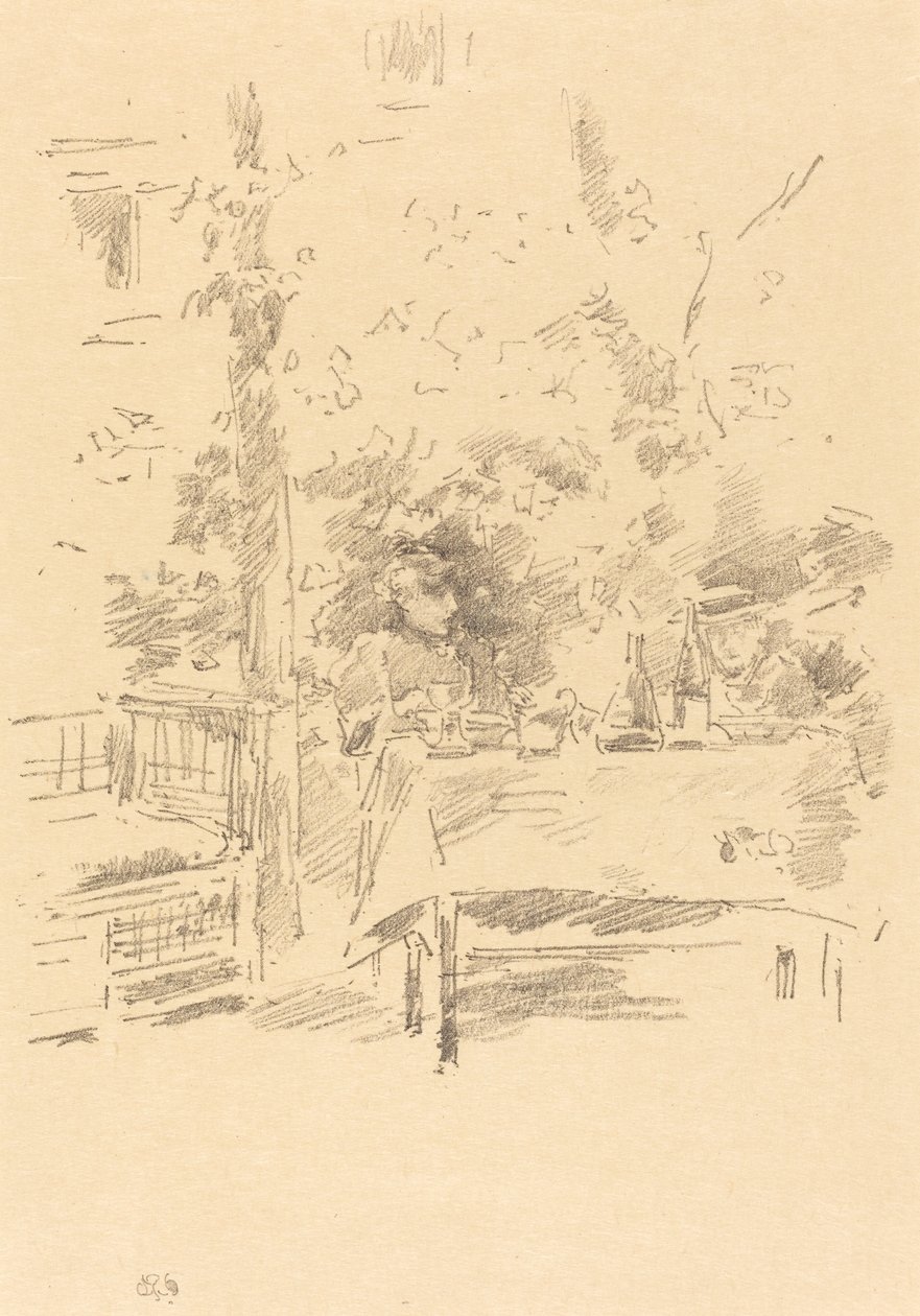 Tete-a-tete in the Garden, 1894. av James Abbott McNeill Whistler