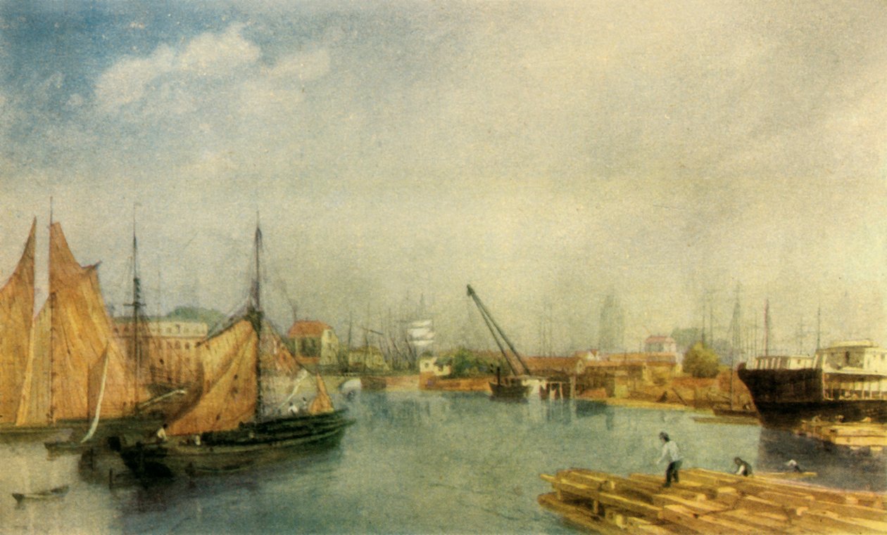 Bristol Harbour, midten av 1800-tallet, 1942. av James Baker Pyne