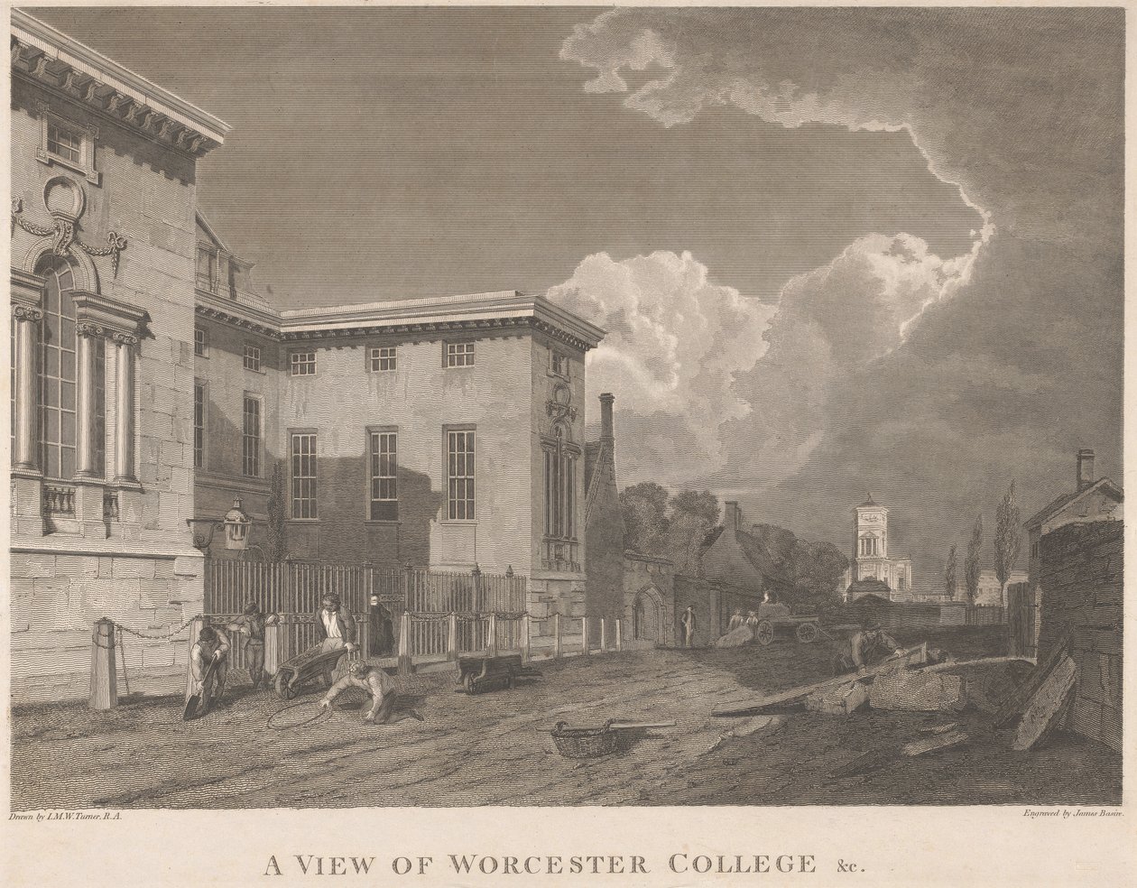 En utsikt over Worcester College &c. av James Basire