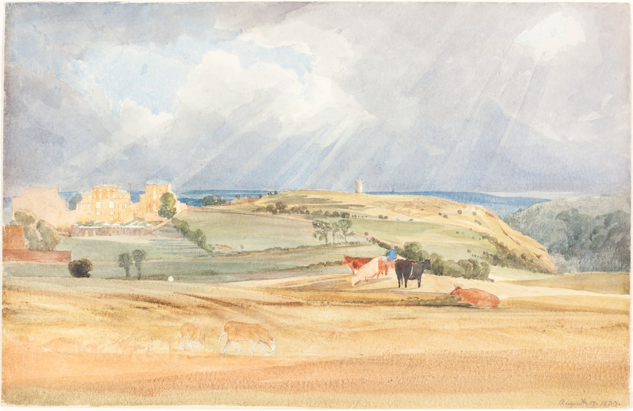 Landskap med storfe Somerset, 1830. av James Bulwer