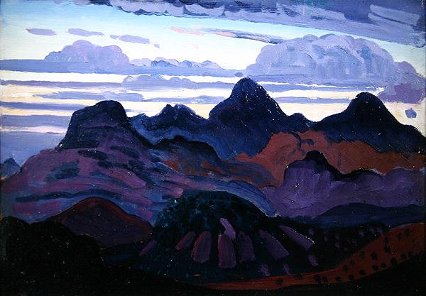 Deep Twilight (olje på panel) av James Dickson Innes