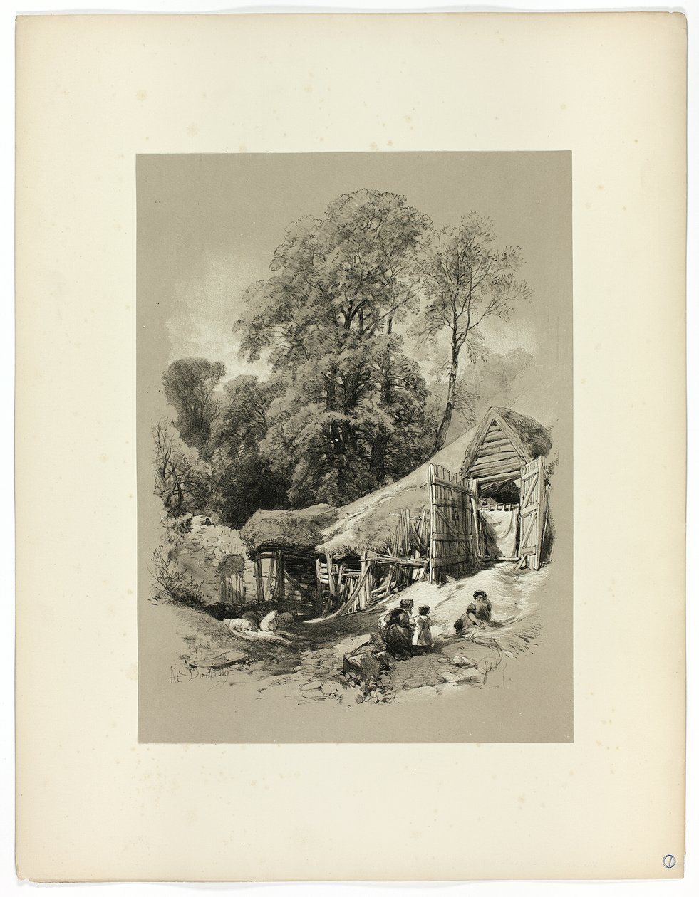 På Dorking, fra Picturesque Selections av James Duffield Harding